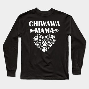 Chiwawa Mama Paws Heart Long Sleeve T-Shirt